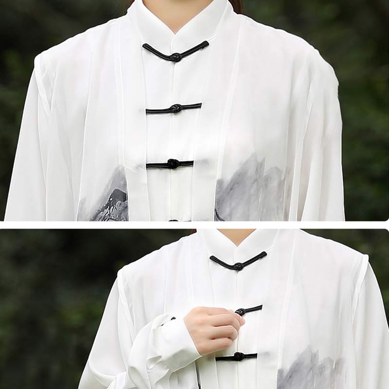 3-teiliges Unisex-Kleidungsset mit Tuschemalerei, Meditation, Gebet, spiritueller Zen-Tai-Chi-Qigong-Praxis - image 12