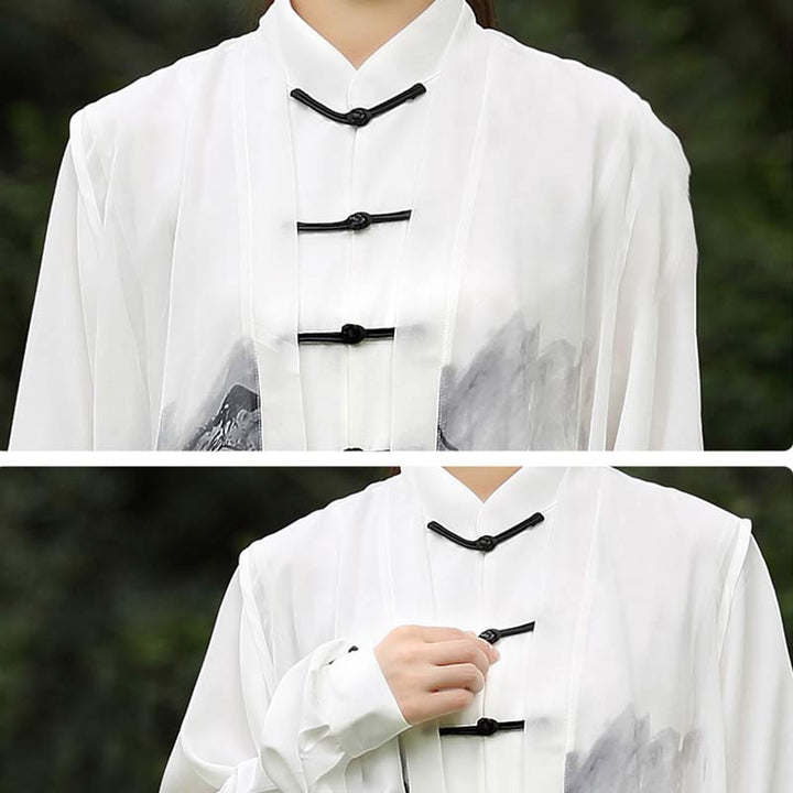 3-teiliges Unisex-Kleidungsset mit Tuschemalerei, Meditation, Gebet, spiritueller Zen-Tai-Chi-Qigong-Praxis - image 12