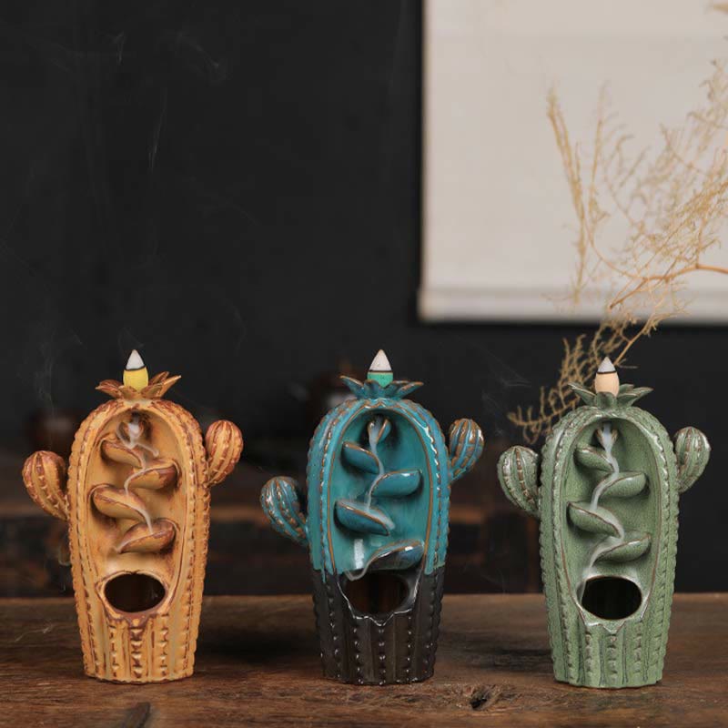 Kaktus-Keramik-Rückfluss-Rauchbrunnen-Räuchergefäß - image 9