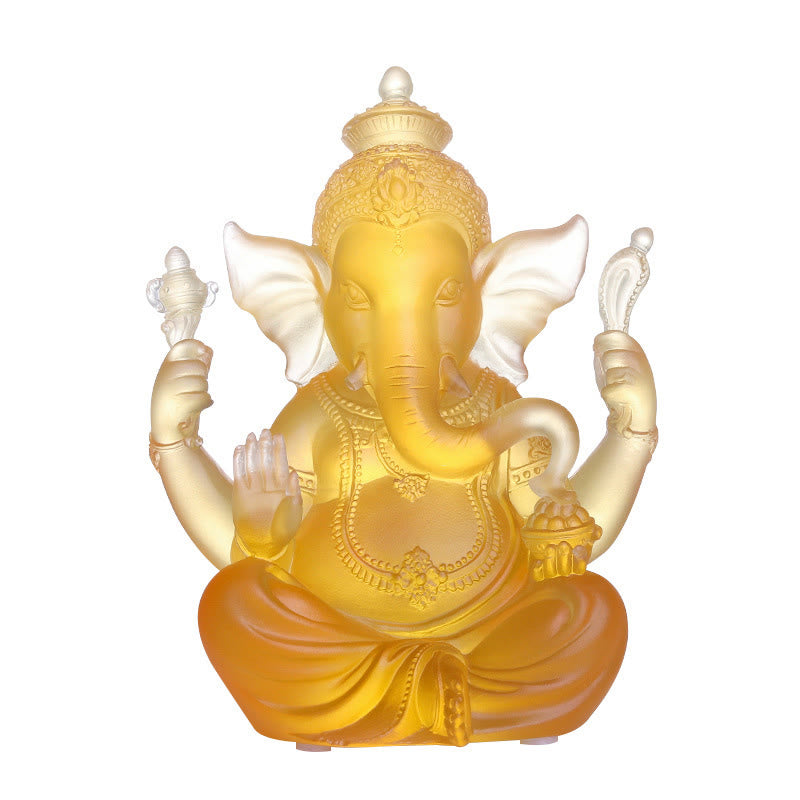 Buddha Stones, handgefertigt, Ganesh Ganpati, Elefantenfigur, Liuli-Kristallkunststück, Schutzstatue, Heimdekoration - image 7