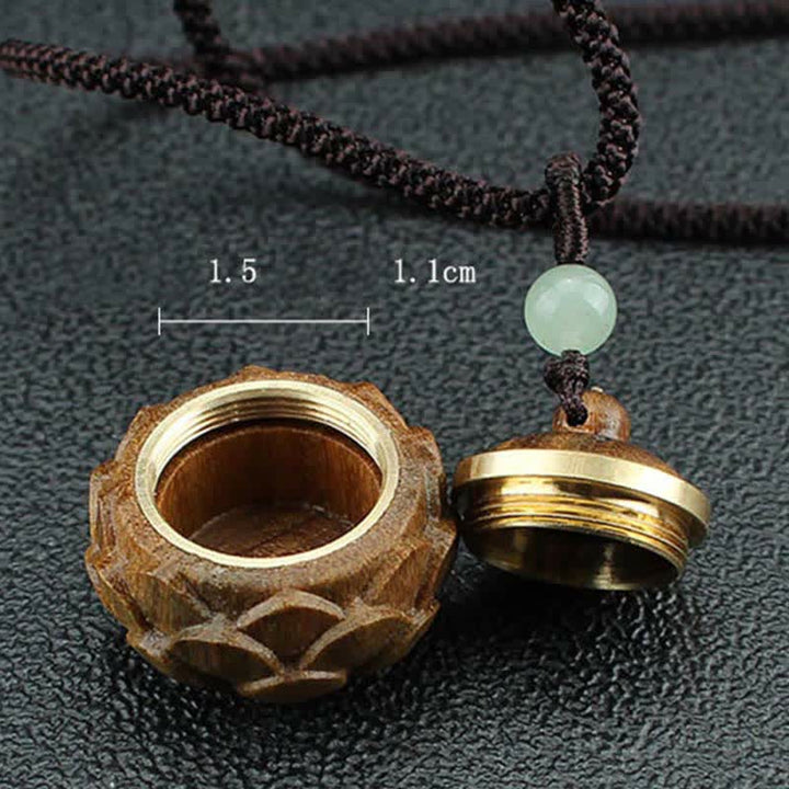 Buddha Stones Tibet Grünes Sandelholz Palisander Om Mani Padme Hum Lotus Positive beruhigende Halskette Anhänger - image 16
