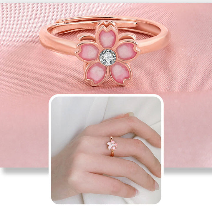 Buddha Stones 925 Sterling Silber Kirschblüten-Segen-Kettenarmband, drehbarer Ring - image 20