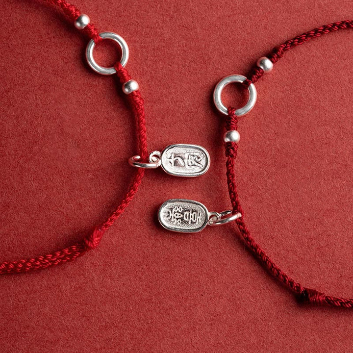 Armband mit Buddha Stonesn, 925er-Sterlingsilber, Glück, Glück, Frieden, Freude, Lotus, Frieden, Schnalle, rote Schnur - image 11