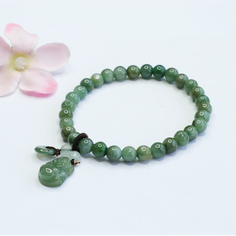 Buddha Stones Lachendes Buddha-Heilarmband aus Cyan-Jade - image 9