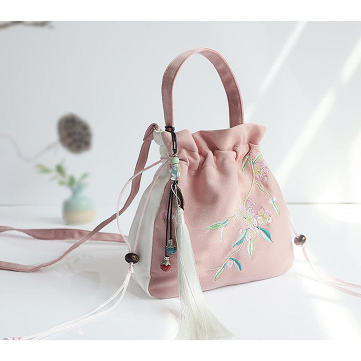 Buddha Stones Handgefertigte bestickte Blumen Canvas Tote Schultertasche Handtasche - image 39