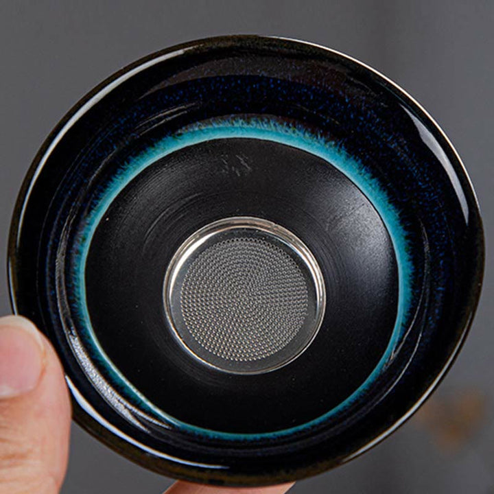 Buddha Stones, blauer Farbverlauf, chinesischer Gongfu-Tee, Keramik-Teekanne, tragbares Geschenkbeutel-Box-Set - image 4