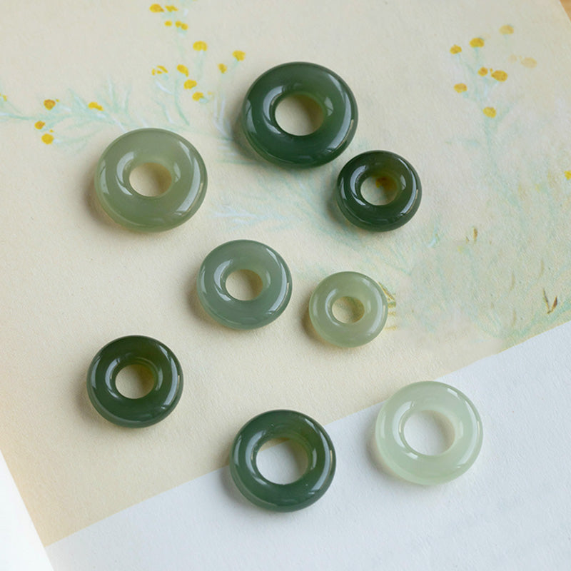Halsketten-Anhänger mit Buddha Stonesn, natürlicher, runder Jade, Friedensschnalle, Glück, Fülle - image 22