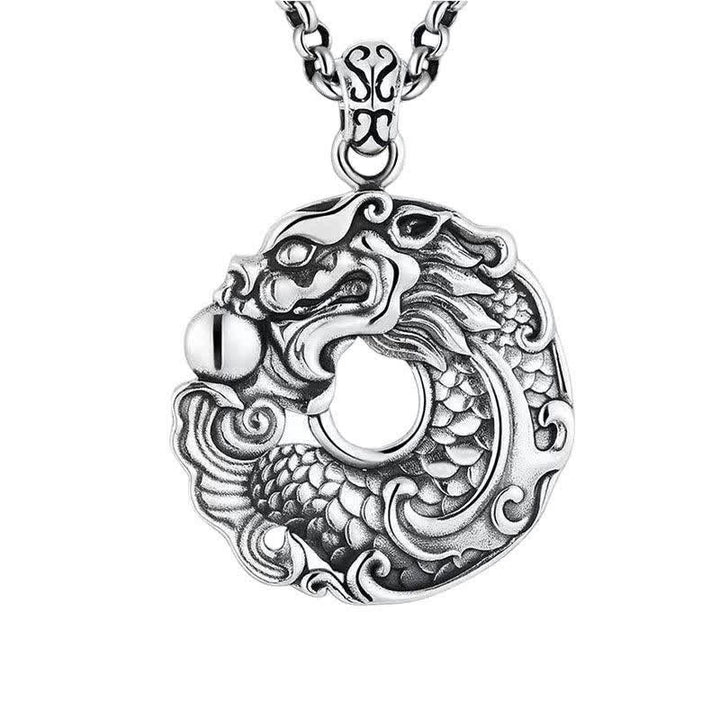 Koi-Fisch-Drachen-Friedensschnalle-Reichtum-Halsketten-Anhänger - Koi-Fisch-Drache - image 1