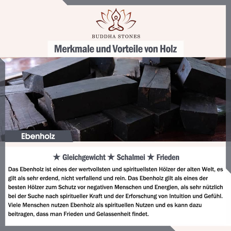 Buddha Stones, Zen-Kreis, Ebenholz, Erleuchtungs-Halsketten-Anhänger