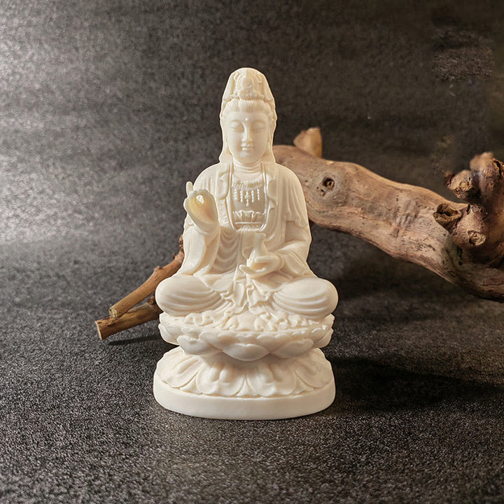 Buddha-Steine, Mini, Elfenbein, Frucht, Tathagata Buddha, Lotus, Kwan Yin, Avalokitesvara, Manjusri, Samantabhadra, Serenity, Schreibtisch-Dekoration