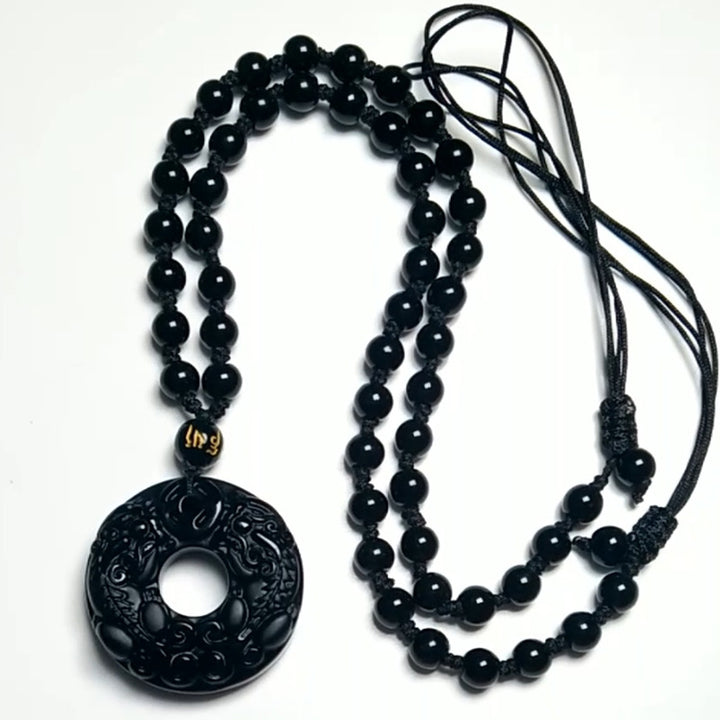 Buddha Stones Pixiu Obsidian Reichtum Anhänger Halskette - image 5