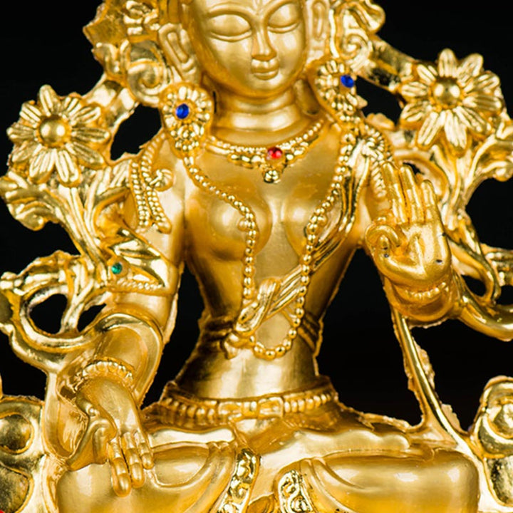 Bodhisattva Weiß Tara Hope Protection vergoldete Statuendekoration