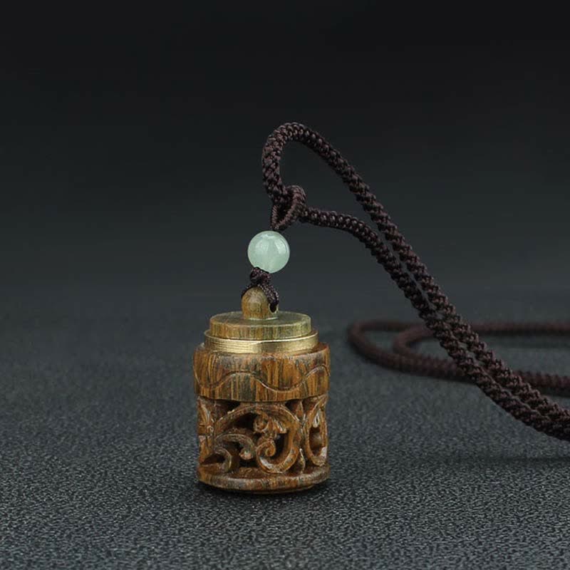 Buddha Stones Tibet Grünes Sandelholz Palisander Om Mani Padme Hum Lotus Positive beruhigende Halskette Anhänger - image 18