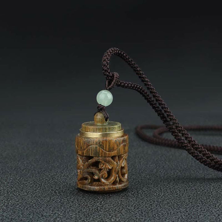 Buddha Stones Tibet Grünes Sandelholz Palisander Om Mani Padme Hum Lotus Positive beruhigende Halskette Anhänger - image 18
