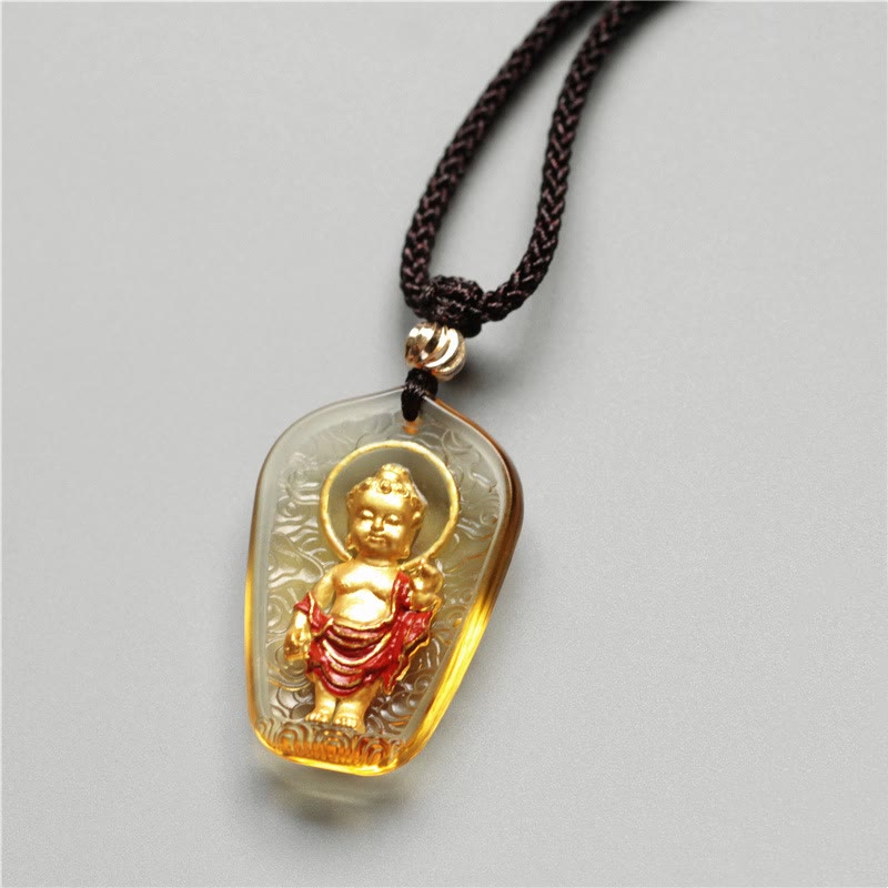 Buddha Stones, tibetischer Buddha-Liuli-Kristall, Serenity-Halsketten-Anhänger - image 2