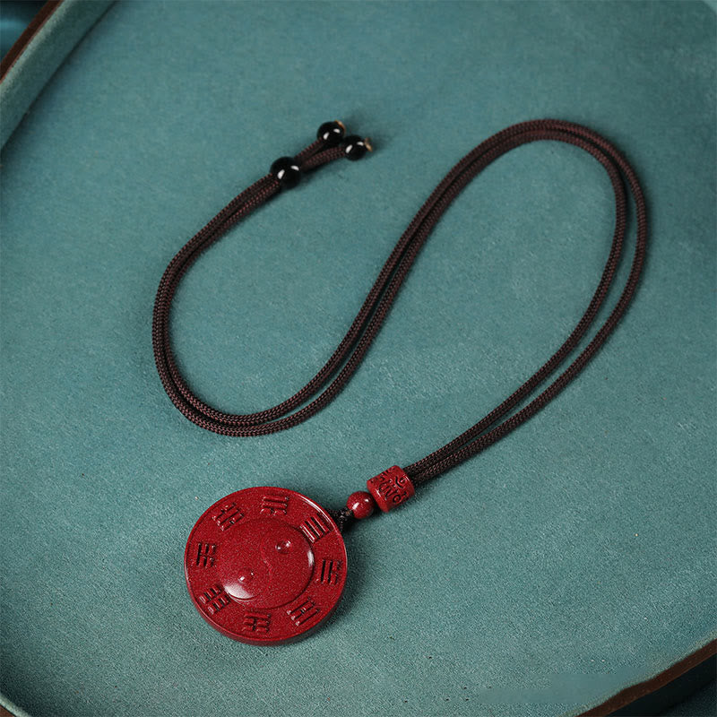 Buddha Stones Zinnober Yin Yang Bagua Segen Halskette Anhänger - image 3