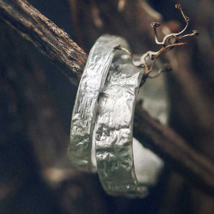 Buddha Stones Schlichter Segensring aus 925er Sterlingsilber für Paare - image 8