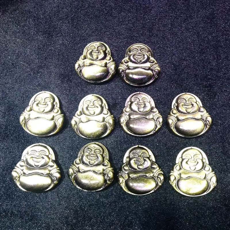 Buddha Stones Lachender Buddha Goldglanz-Obsidian-Reichtum-Halskettenanhänger - image 6