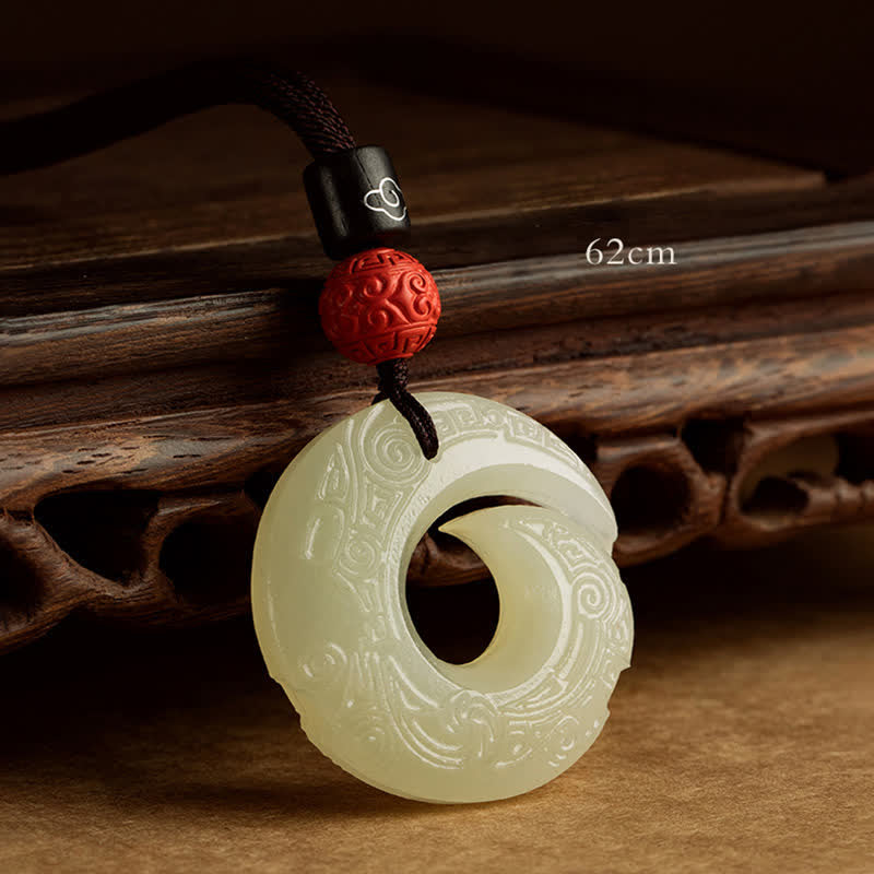 Peace-Schnalle, Jade, kleines Blatt, rotes Sandelholz, Zinnober-Achat, Glücks-Halsketten-Anhänger