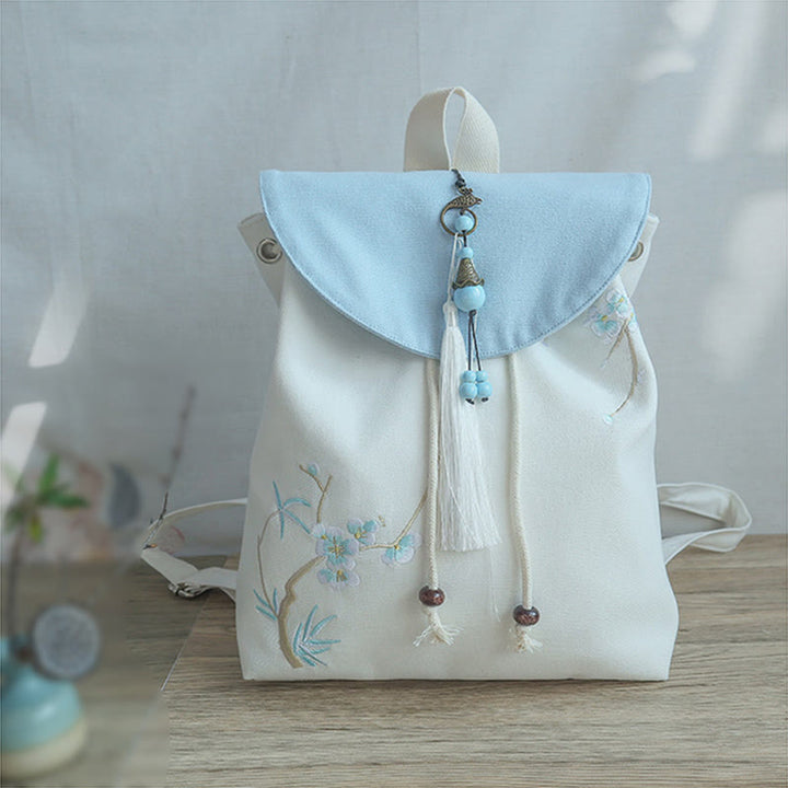Handgemachter, bestickter Canvas-Rucksack mit Buddha Stones und großer Kapazität - image 42