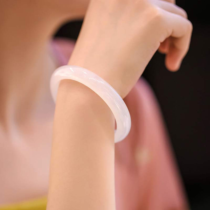 Buddha Stones Natural Chalcedon Harmony Positive Armband Armreif - image 4