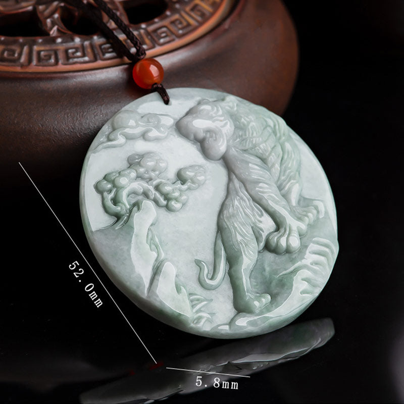 Buddha Stones Chinesisches Sternzeichen Tiger Jade Schutz Halskette String Anhänger - image 9