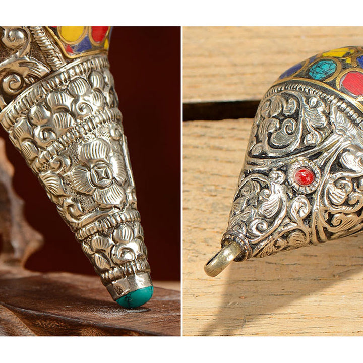 Tibetische handgefertigte natürliche Shankha bunte Muschelschale, Reichtum, Heimdekoration - image 4