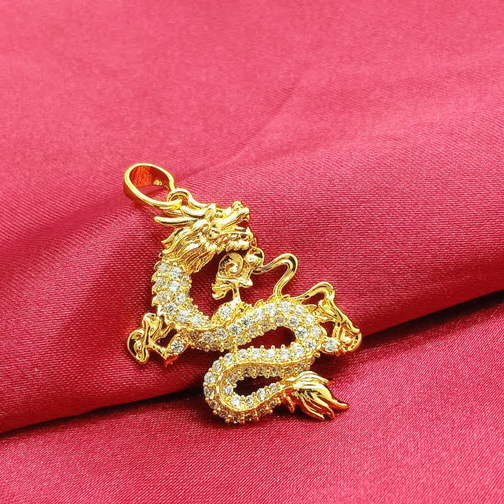 Buddha Stones Gold-Drachenschutz-Halskettenanhänger - image 6