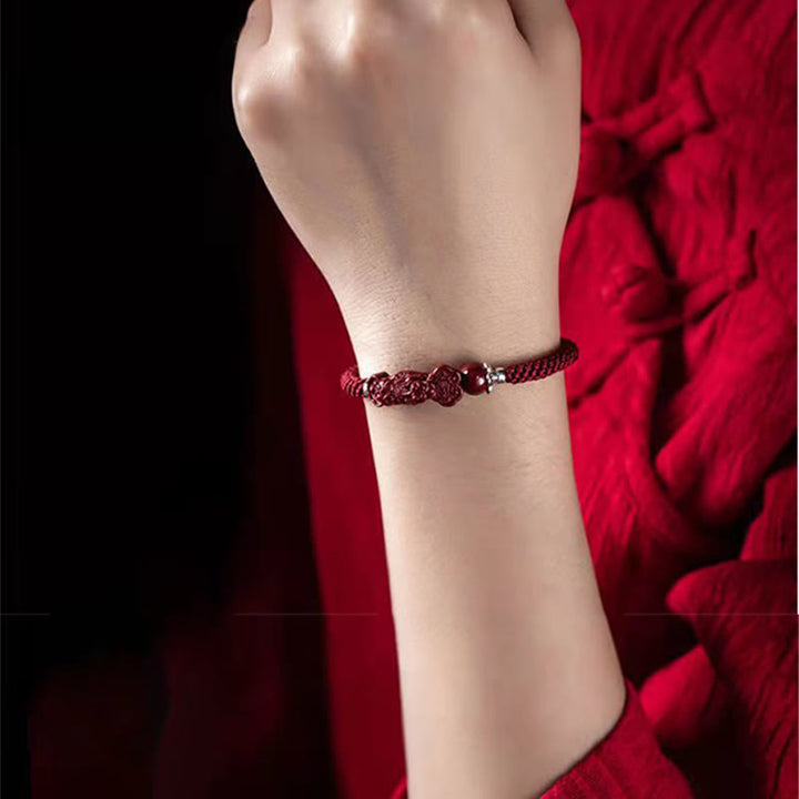 Buddha Stones Handgefertigtes PiXiu Cinnabar Wealth Luck geflochtenes Armband - image 13