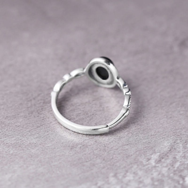 Buddha Stones Glücksring aus 925er-Sterlingsilber mit schwarzem Onyx - image 9