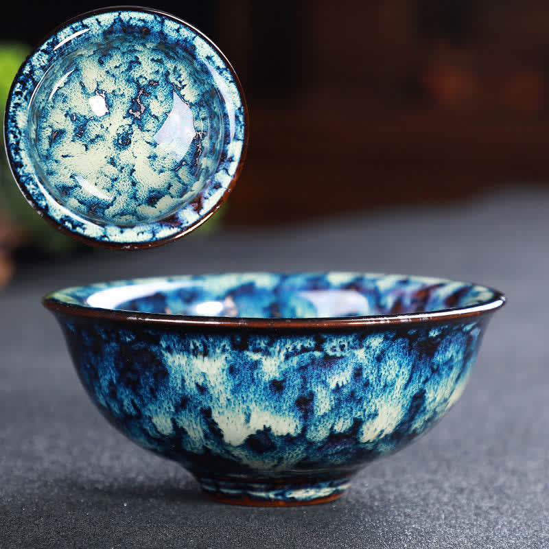 Buddha Stones Bunte Keramik-Teetasse Home Office Teetassen - SteelBlue - image 59