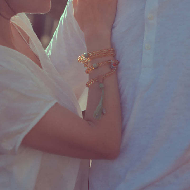 108 Mala Perlen 925 Sterling Silber Citrin Sandelholz Türkis Schutz Wohlstandsarmband - image 8