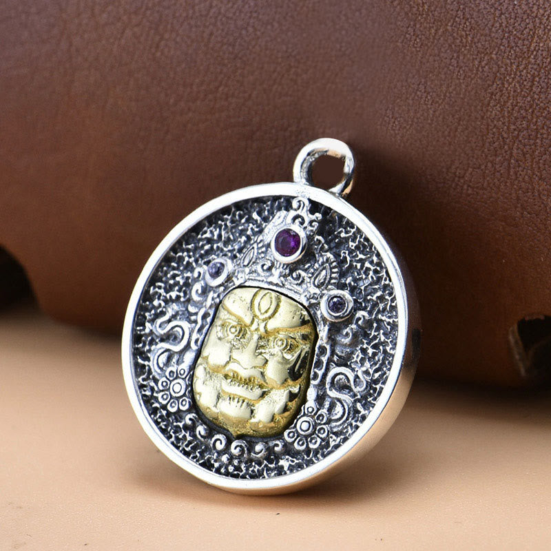 Buddha Stones 925 Sterling Silber Zakiram Göttin des Reichtums Dorje Vajra spirituelle Halskette Anhänger - Nur Anhänger (19 x 23 mm) - image 1