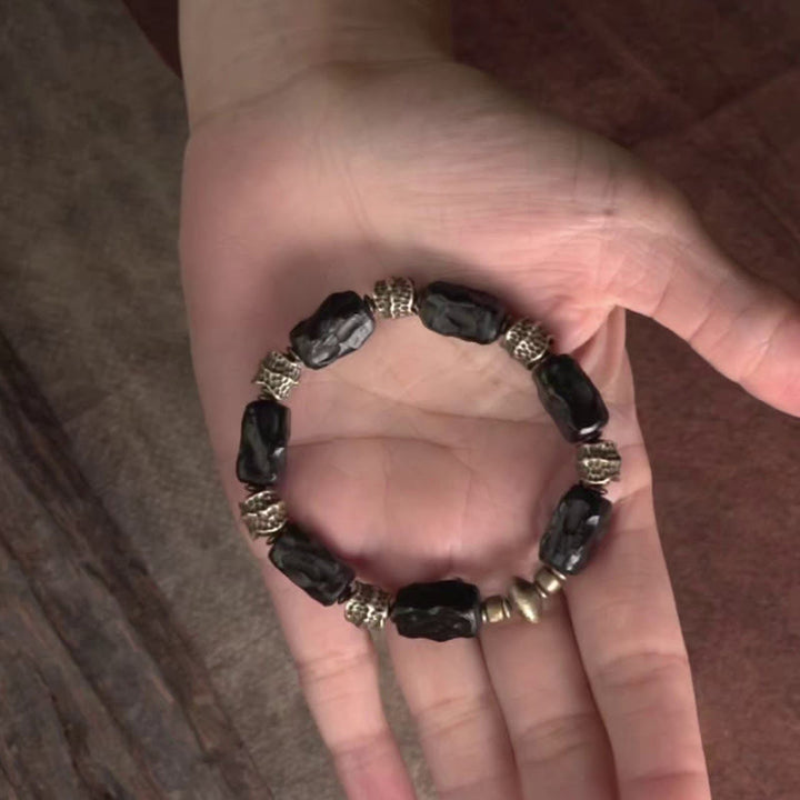 Buddha Stones Armband aus tibetischem Ebenholz und Kupfer – Symbol der Ruhe und des Friedens - image 8