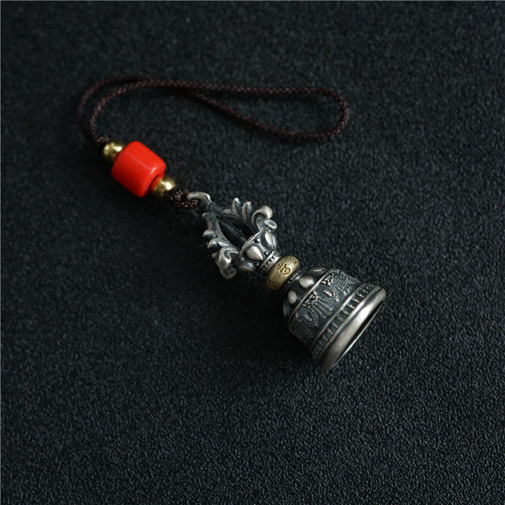 Buddha Stones, Tibet, 925er Sterlingsilber, Om Mani Padme Hum, Dorje-Glocke, Vajra, gravierter Erleuchtungsanhänger, Hängedekoration - Dorje-Glocken-Hängedekoration (14 x 32 mm) - image 8