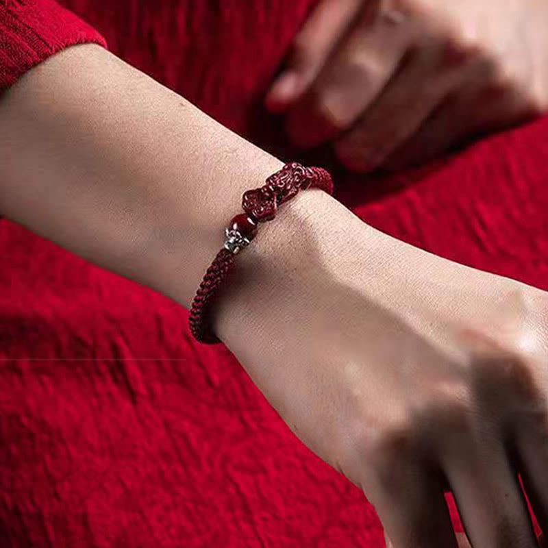 Buddha Stones Handgefertigtes PiXiu Cinnabar Wealth Luck geflochtenes Armband - image 22