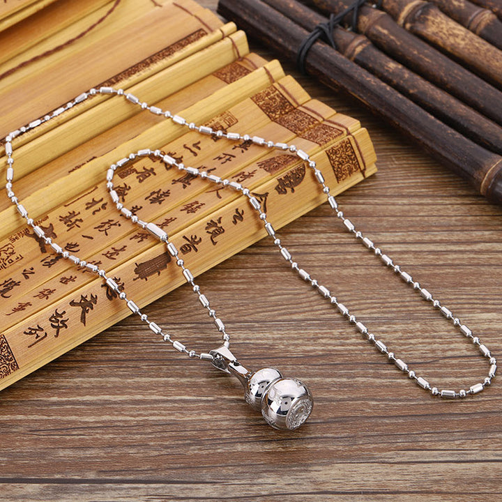 Buddha Stones, tibetisches Yin-Yang-Symbol, Kürbisharmonie, Titanstahl-Halskettenanhänger