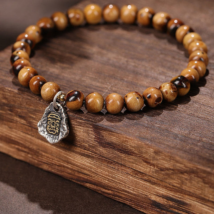 Buddha-Steine 925 Sterling Silber Natürliche goldene Seeweide Zakiram Göttin des Reichtums Glücksbringer Fu Charakter Erfolg Armband