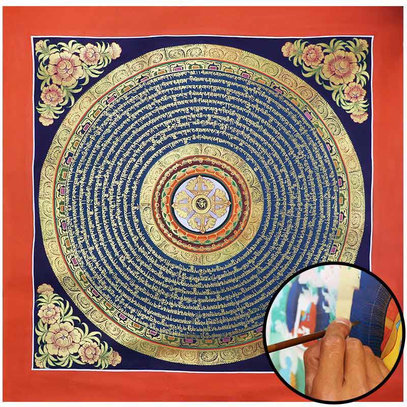 Tibetische handgemachte Thangka-Malerei, spiritueller Segen, Blindbox, zufälliges Farbmuster