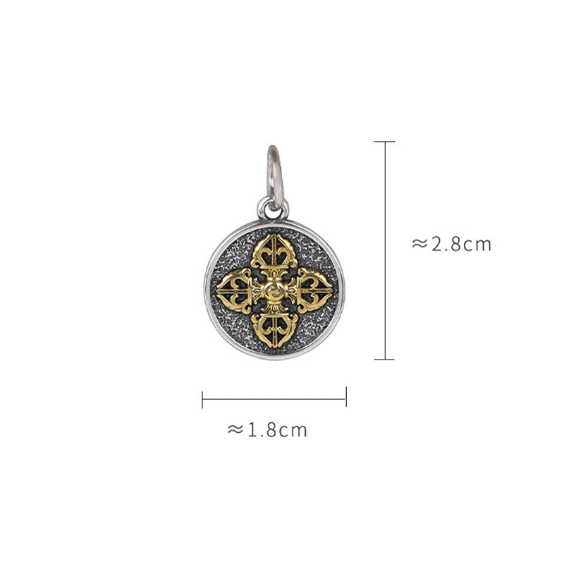 Buddha Stones 925 Sterling Silber Doppel Dorje Vajra Segen Halskette Anhänger - image 10
