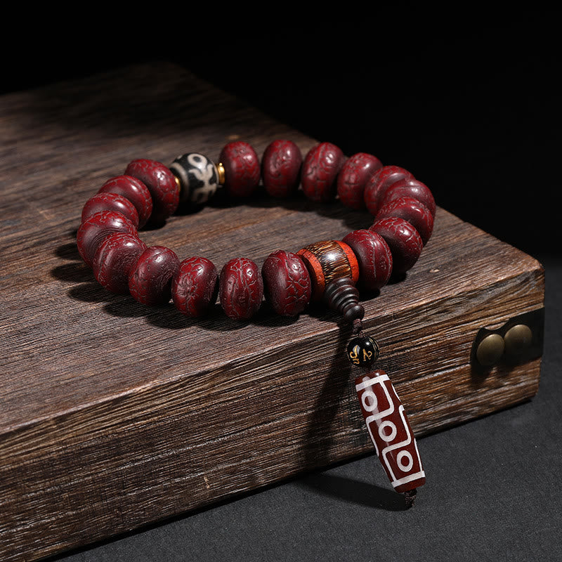 Buddha Steine Tibet Bodhi Samen Dzi Perle Tanzen Löwe Glück Armband Handgelenk Mala