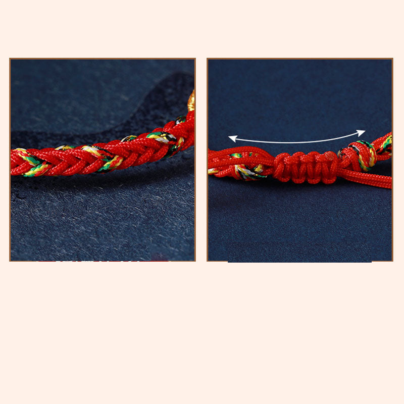 Buddha Stones Chinesisches Sternzeichen Natal Buddha Silber Glück geflochtenes Armband - image 11