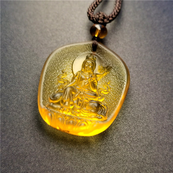 Buddha Stones, chinesisches Sternzeichen, Natal-Buddha, Segen, Liuli, Kristall, Mitgefühl, Halsketten-Anhänger - Drache/Schlange-Samantabhadra Bodhisattva - image 6