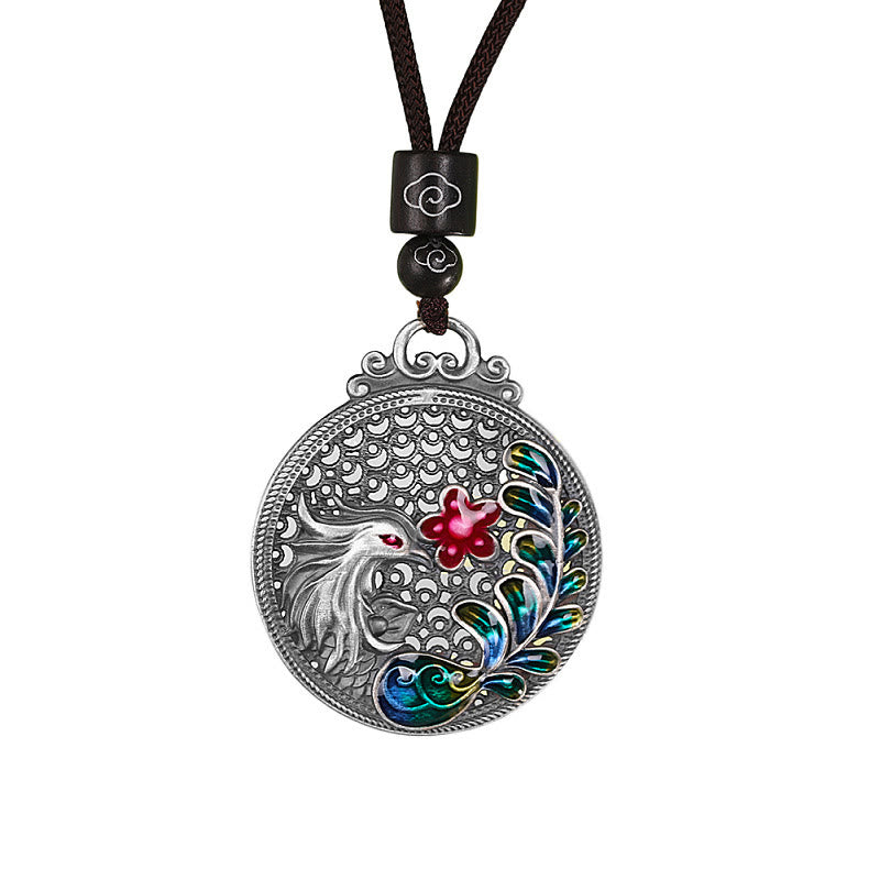 Buddha Stones 990 Sterling Silber Phoenix Glück Schutz Halskette Anhänger - image 8