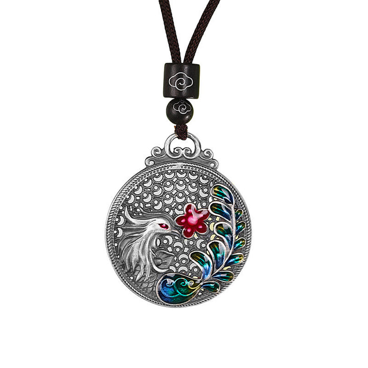 Buddha Stones 990 Sterling Silber Phoenix Glück Schutz Halskette Anhänger - image 8