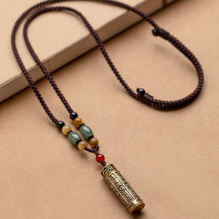 Buddhastoneshop Tibet Om Mani Padme Hum Achat Shurangama Sutra Schutz Halskette Anhänger - image 8