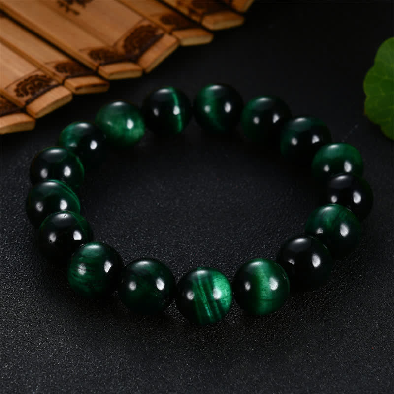 Buddha Stones natürliches grünes Tigerauge-Stärke-Armband - image 4