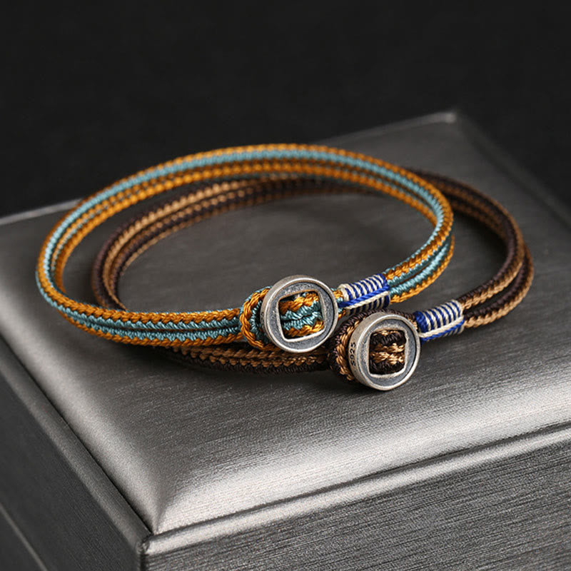 Handgefertigtes Armband aus 925er-Sterlingsilber mit Buddha Stonesn und Knopfschutz - image 2