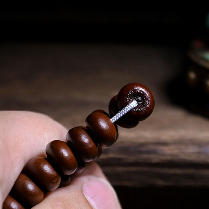 Buddha Stones Natural Tibet 108 Mala Perlen Lila Bodhi Samen Dreiäugige Dzi Perle Kupfer Dorje Harmonie Armband