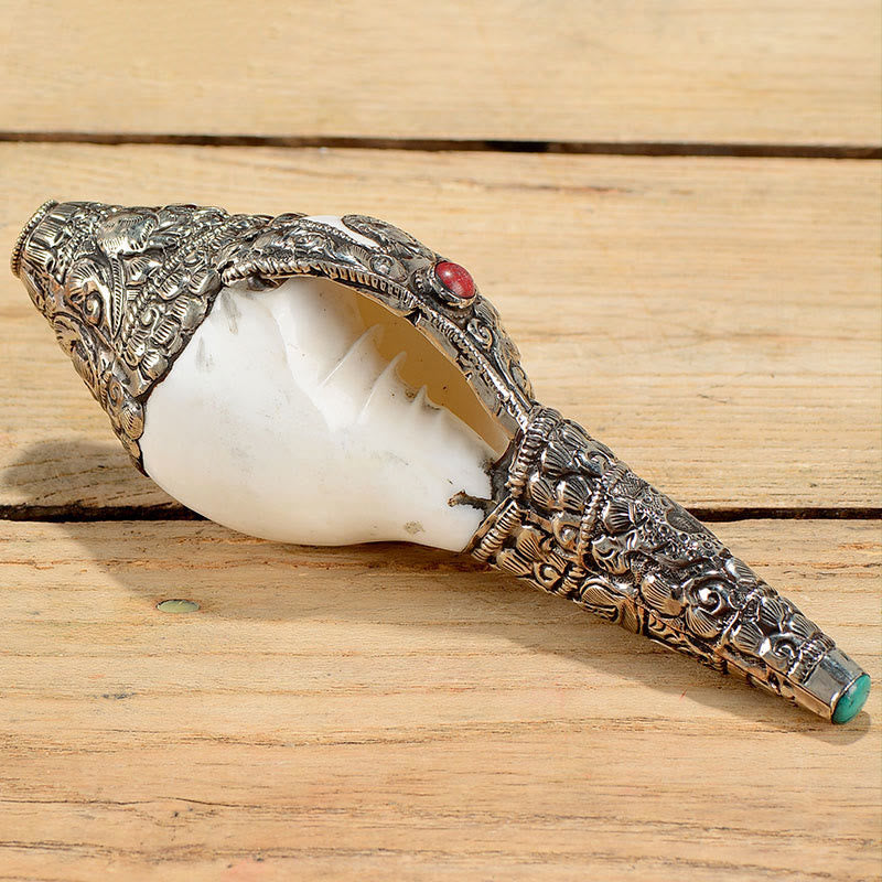 Tibetische natürliche Shankha-Muschelmuschel, Reichtum, Glück, Heimdekoration - image 7